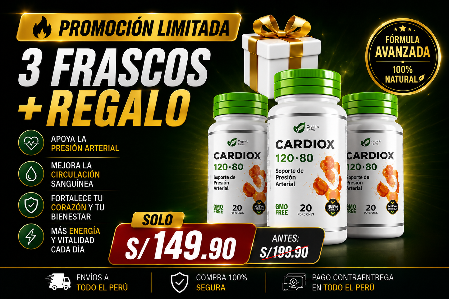 TRATAMIENTO COMPLETO DEL CARDIOX: 3 FRASCOS + REGALO